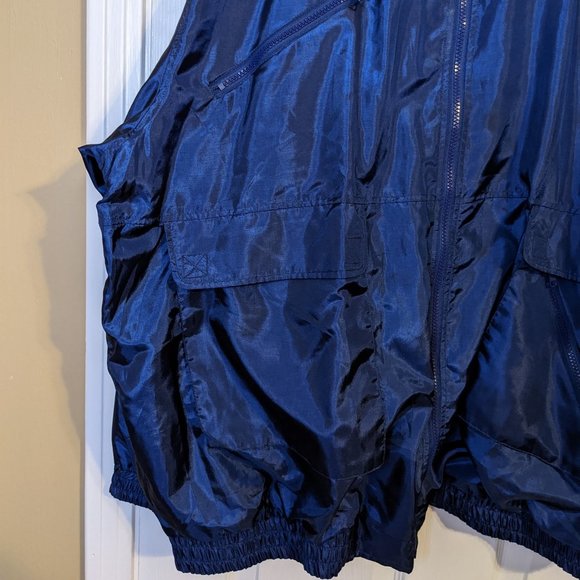 AST Sportswear Vintage Lined Blue Satin Coaches Jacket w/Pockets - size 6XL - Picture 7 of 12